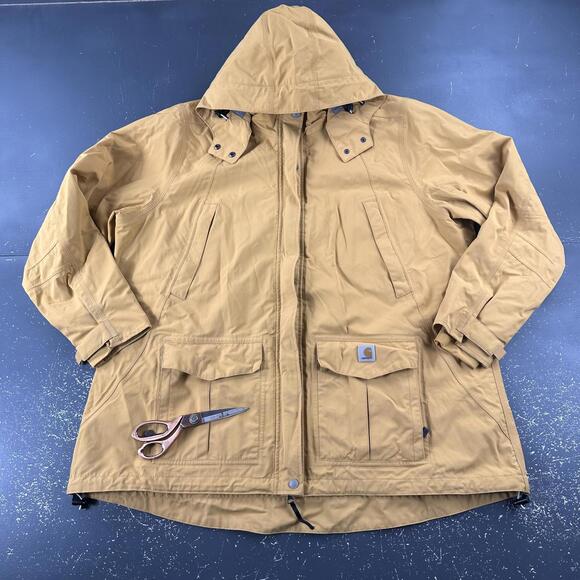 Carhartt Jackets & Blazers - Carhartt Storm Defender Jacket Womens 2X Yellow Full Zip Loose Fit Hooded